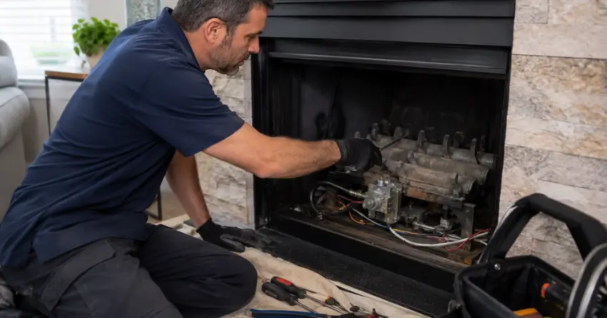 fireplace repair cost estimate and service visit Winnipeg