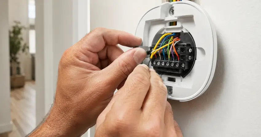 smart thermostat wiring during Air Conditioning Installation Winnipeg