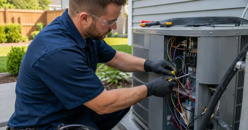 air conditioning service completed on residential system Winnipeg