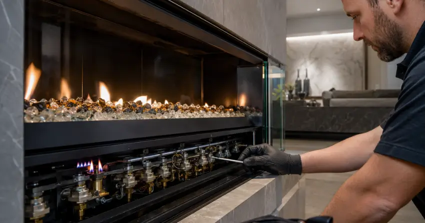 gas fireplace cleaning and burner service Winnipeg