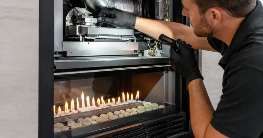fireplace servicing inspection venting path check Winnipeg