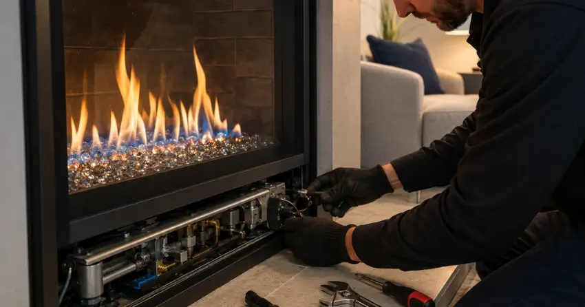 gas fireplace annual tune-up inspection service Winnipeg