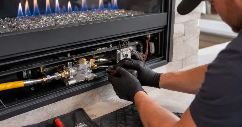 gas fireplace servicing component and parts check Winnipeg