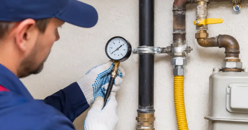 gas leak detection pressure testing residential gas system Winnipeg