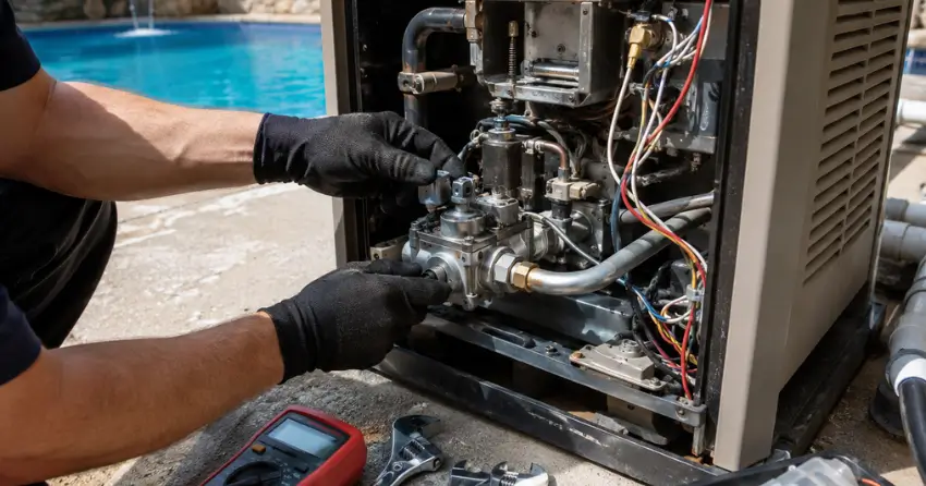 gas pool heater gas valve and ignition system repair Winnipeg