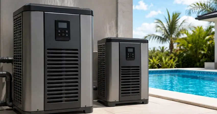 gas pool heaters BTU sizing comparison for pool in Winnipeg