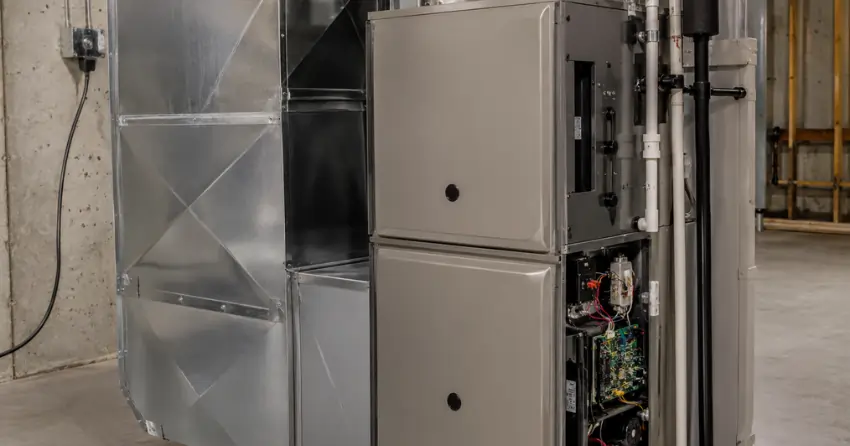high-efficiency furnace installed for heating system installation Winnipeg