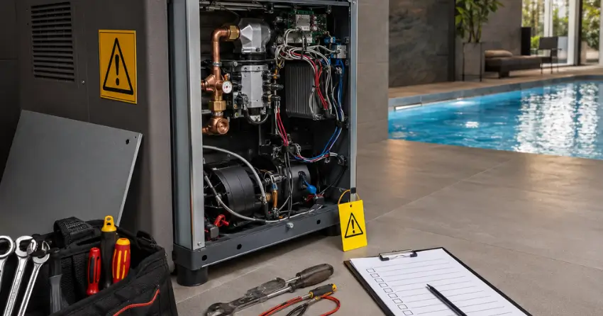 indoor pool heater repairs warning signs inspection checklist Winnipeg