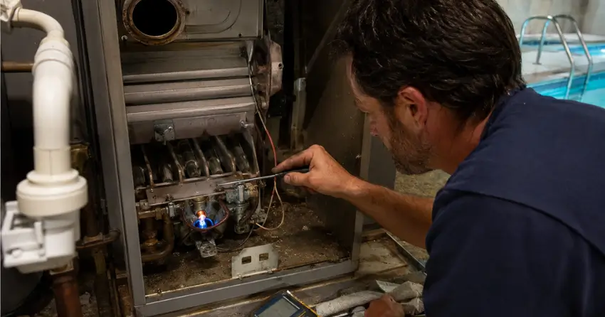 pool furnace heat exchanger and burner inspection service Winnipeg