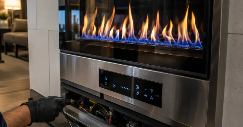 annual service a gas fireplace seasonal inspection Winnipeg