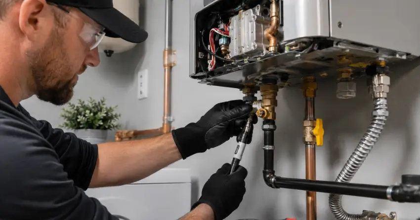 gas line assessment for tankless water heater installation in Winnipeg
