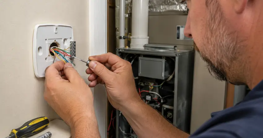 thermostat installation wiring verification for gas furnace system in Winnipeg